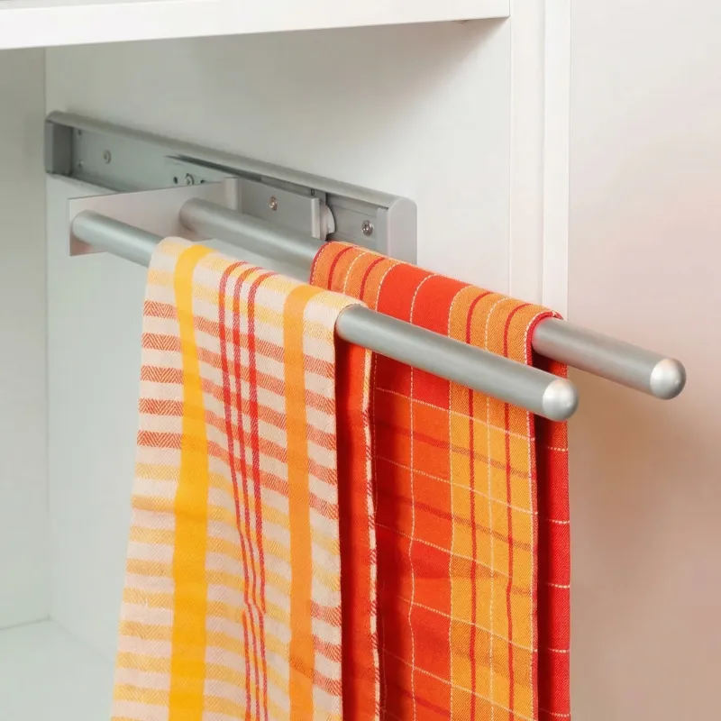 Porte-serviettes coulissant à 2 bras ARNOLD 440 mm / Aluminium