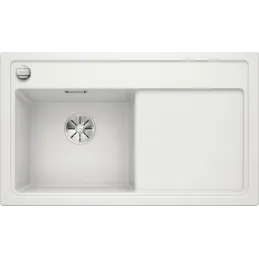 Évier en grès Blanco ZENAR 45 S avec commande excentrée / Blanc, cuve à gauche