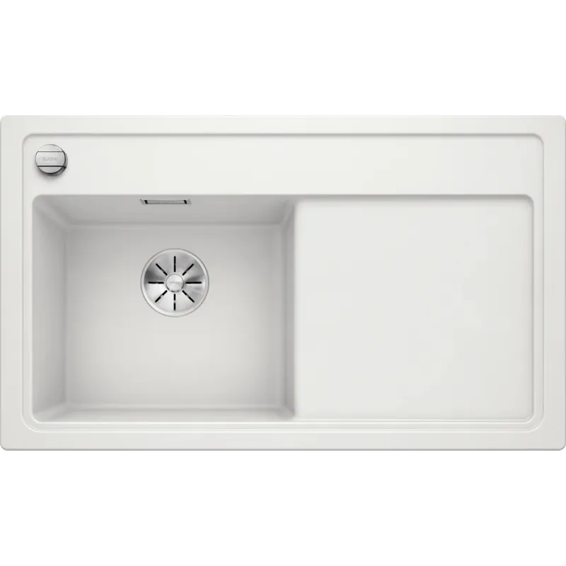 Évier en grès Blanco ZENAR 45 S avec commande excentrée / Blanc, cuve à gauche