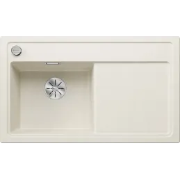 Évier en grès Blanco ZENAR 45 S avec commande d’excentrique / Blanc Soft, cuve à gauche