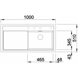 Évier en grès Blanco ZENAR XL 6 S / avec commande excentrée / cuve à gauche