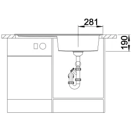 Évier en grès Blanco ZENAR XL 6 S / avec commande excentrée / cuve à gauche