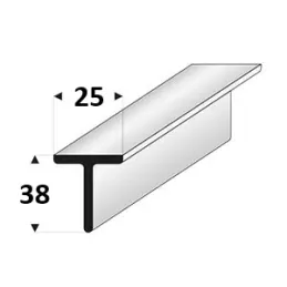 Profilé de jonction universel pour plan de travail de 38 mm, pour chant ABS droit / Aluminium