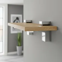 Support d’étagère QUADRO / Chrome brillant