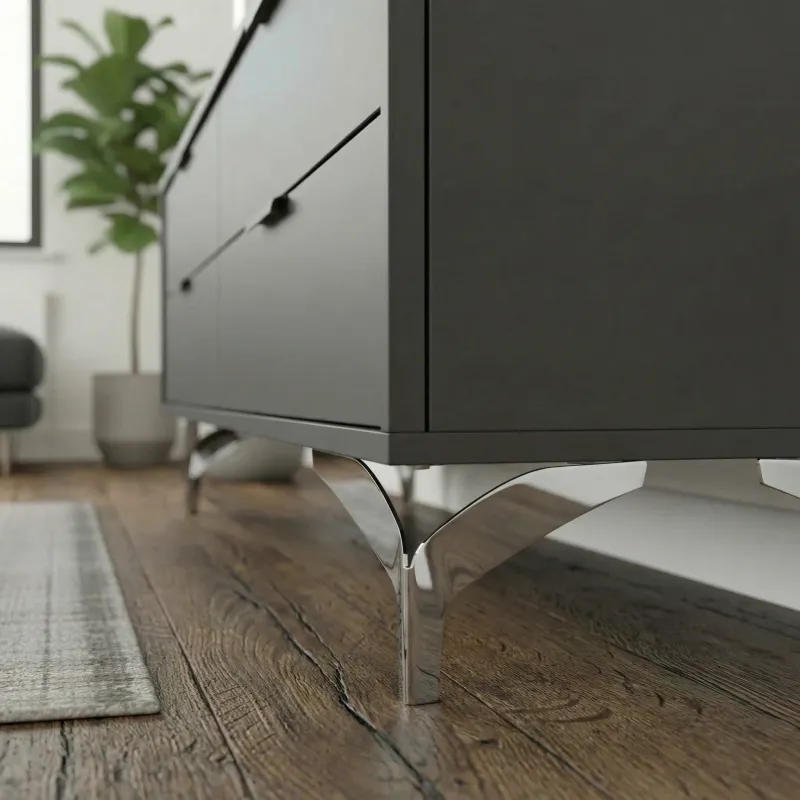 Pied de meuble DELTA / Chrome brillant