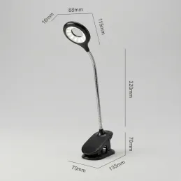 Lampe LED de bureau avec fixation sur table, 4 W ALBO / Noir
