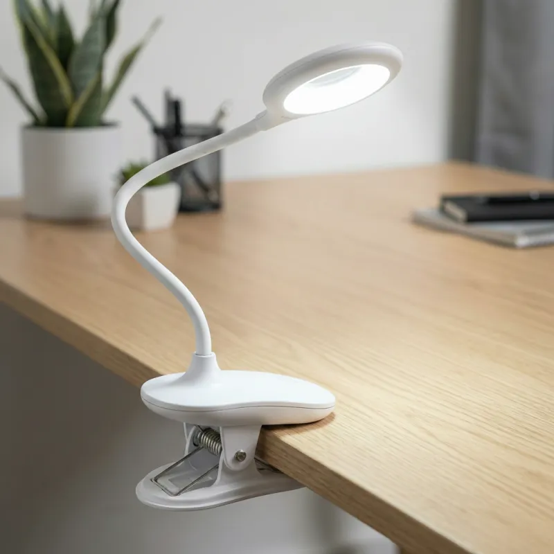 Lampe de table LED avec fixation au bureau 4W ALBO / Blanc