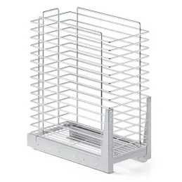 Panier à linge coulissant avec amortissement et fixation sur la porte ORTA / Chrome brillant