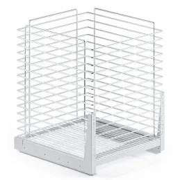 Panier à linge coulissant avec amortissement et fixation sur la porte ORTA / Chrome brillant