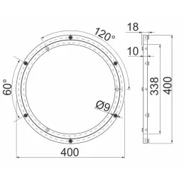 Système pivotant sous étagère ou téléviseur 400 mm / Aluminium