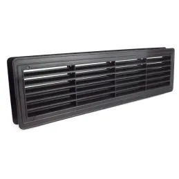 Grille d’aération double face pour porte 430 x 115 mm / Noir