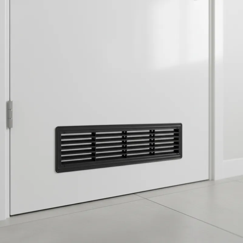 Grille d’aération double face pour porte 430 x 115 mm / Noir