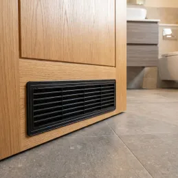 Grille d’aération double face pour porte 430 x 115 mm / Noir