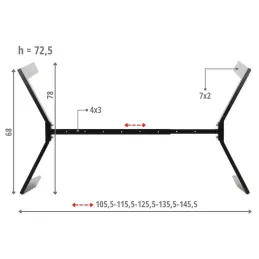 Structure de table ROXA / Noir mat