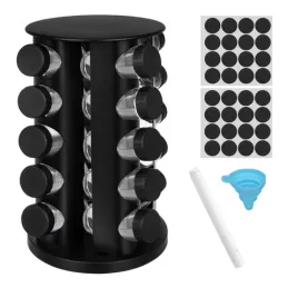 Organiseur rotatif pour épices avec 20 contenants / Noir mat