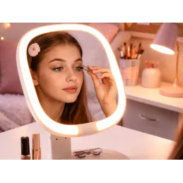 Miroir cosmétique avec éclairage LED LIANO / Blanc