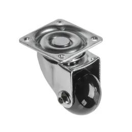 Roulettes de meuble sans frein LINOX 35 / Chrome - Noir
