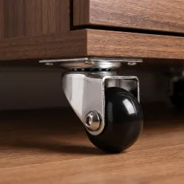 Roulettes de meuble sans frein LINOX 35 / Chrome - Noir