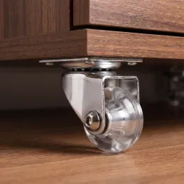Roulettes de meuble sans frein LINOX 35 / Chrome – Transparent