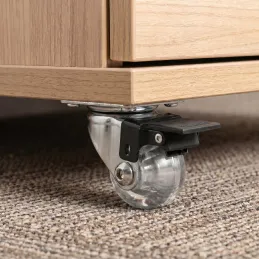 Roulette de meuble avec frein LINOX 35 / Chrome – Transparent