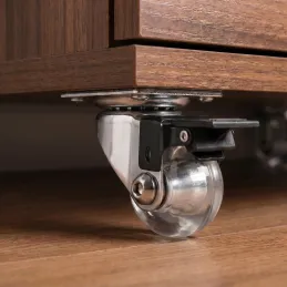 Roulette de meuble avec frein LINOX 35 / Chrome – Transparent