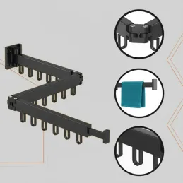Séchoir à linge pliable avec cintre OMO / Anthracite