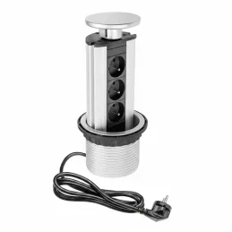 Prise électrique escamotable BIGG 100 FRENCH 3x230V / Aluminium