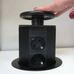 Prise électrique escamotable BIGG 100 FRENCH 3x230V / Noire