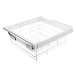 Panier métallique coulissant avec amortissement OPIO / Blanc mat