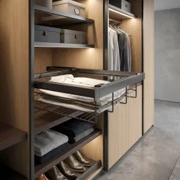 Panier métallique coulissant avec amortissement OPIO / Anthracite