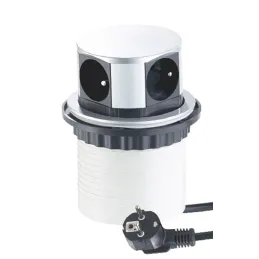 Prise électrique escamotable TETRABOX FRENCH 4x 230V / Aluminium