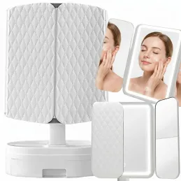 Miroir cosmétique avec éclairage LED et organisateur MAGNA / Blanc