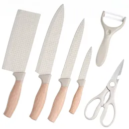 Lot de 6 couteaux de cuisine avec ciseaux et éplucheur UGO / Crème