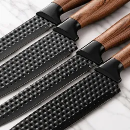 Ensemble de 6 couteaux de cuisine avec ciseaux et éplucheur UGO / Noir