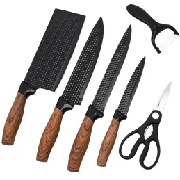 Ensemble de 6 couteaux de cuisine avec ciseaux et éplucheur UGO / Noir