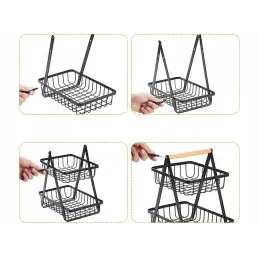 Panier à légumes et fruits LASIA / Noir mat