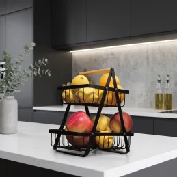 Panier à légumes et fruits LASIA / Noir mat