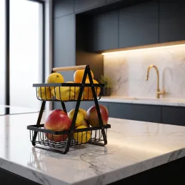 Panier à légumes et fruits LASIA / Noir mat