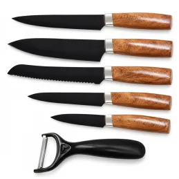 Set de 5 couteaux de cuisine avec éplucheur ALIA / Noir