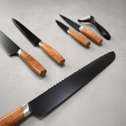 Set de 5 couteaux de cuisine avec éplucheur ALIA / Noir