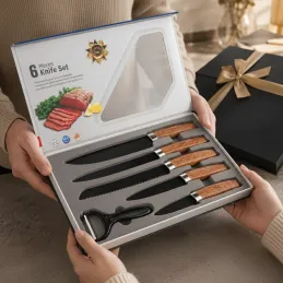 Set de 5 couteaux de cuisine avec éplucheur ALIA / Noir