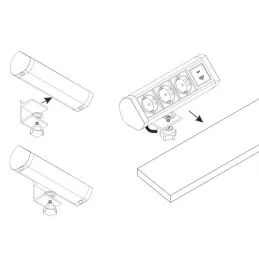 Prise électrique OFFICE 3x230V + 1xUSB C+A FRENCH / Noir mat