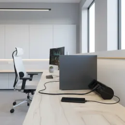 Prise électrique OFFICE 3x230V + 1xUSB C+A FRENCH / Noir mat