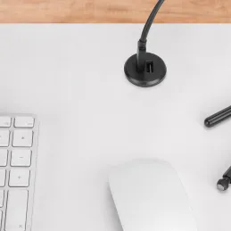 Chargeur de table intérieur 2 x USB A-C 25 mm PLUGY / Noir mat