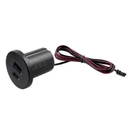 Chargeur de table intérieur 2 x USB A-C 25 mm PLUGY / Noir mat