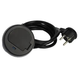 Prise encastrable ALPHA BOX SCHUKO 1x230V + USB C / Noir mat