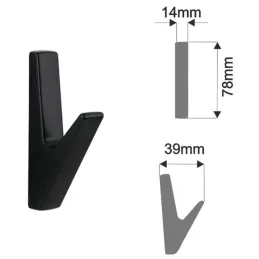 Patère ALEO / Noir mat