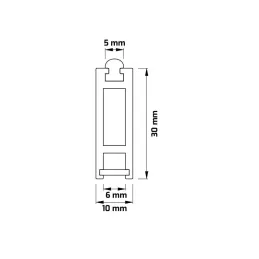 Tringle de penderie 1 m SLIM pour bande LED avec embouts / Blanc mat