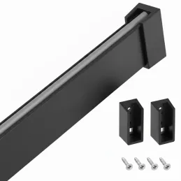 Tringle de penderie 1 m SLIM pour ruban LED avec embouts / Noir mat