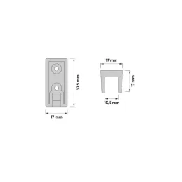Tringle de penderie 1 m SLIM pour bande LED avec embouts / Aluminium